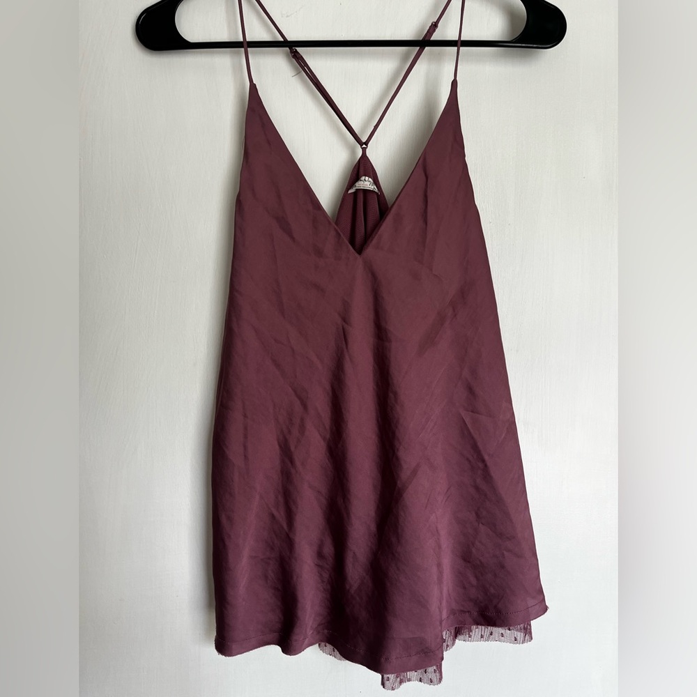 Free People Red Asymmetrical Backless Camisole